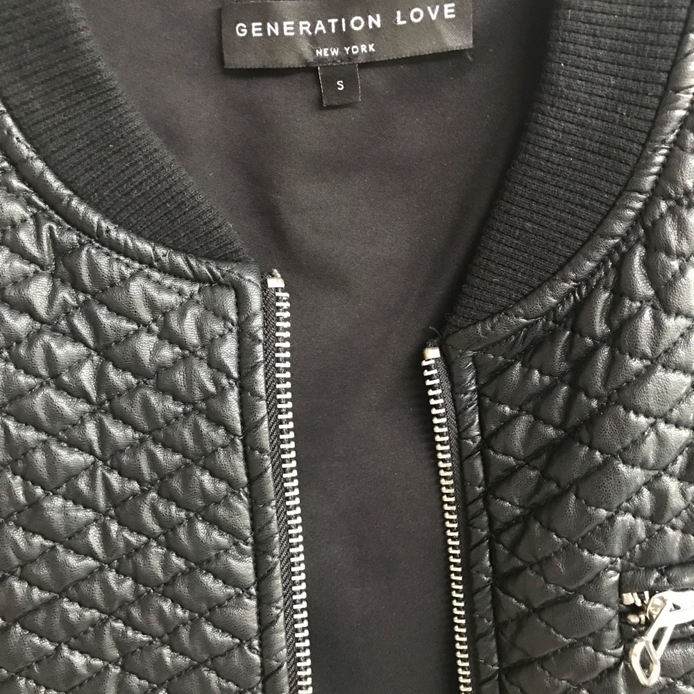 GENERATION LOVE Black Leather Jacket